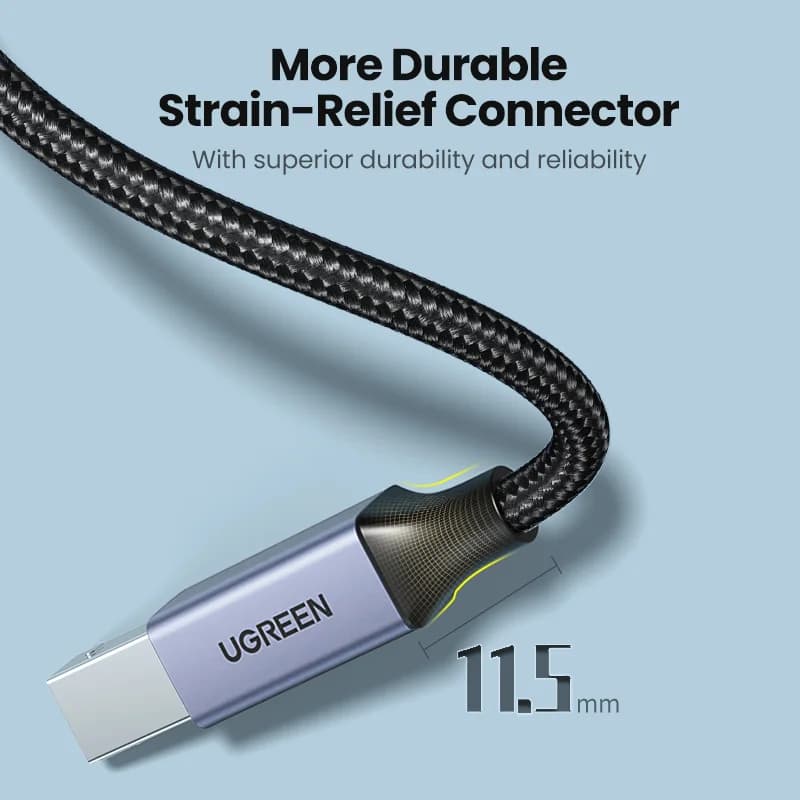 USB-C to USB Type-B 2.0 プリンターケーブル