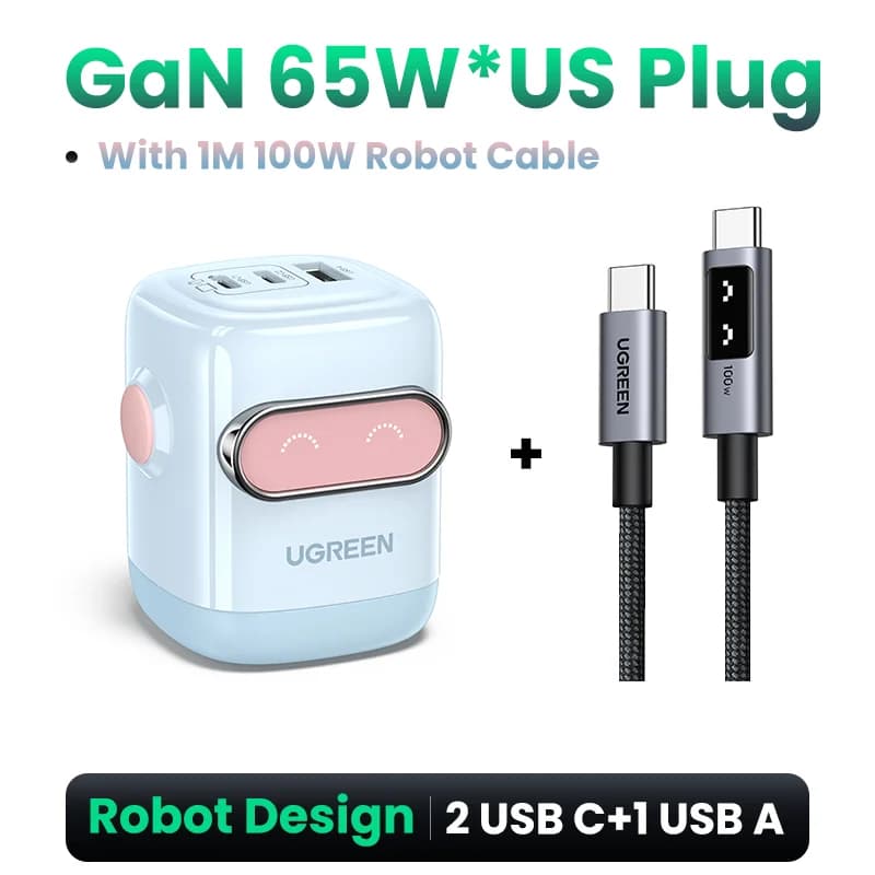 65W GaN USB-C PD充電器, USプラグ