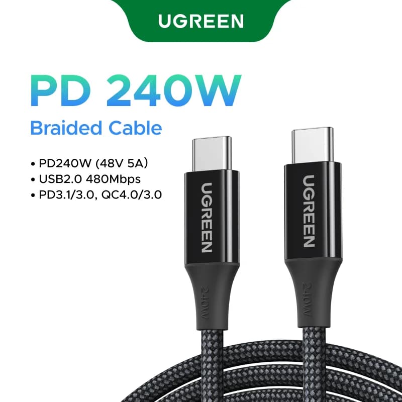 240W USB-C to USB-C 高速充電ケーブル