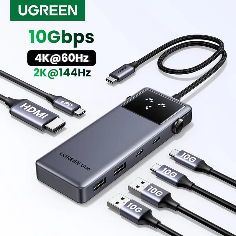 6-in-1 USB-Cハブ, 4K60Hz対応, 100W PD
