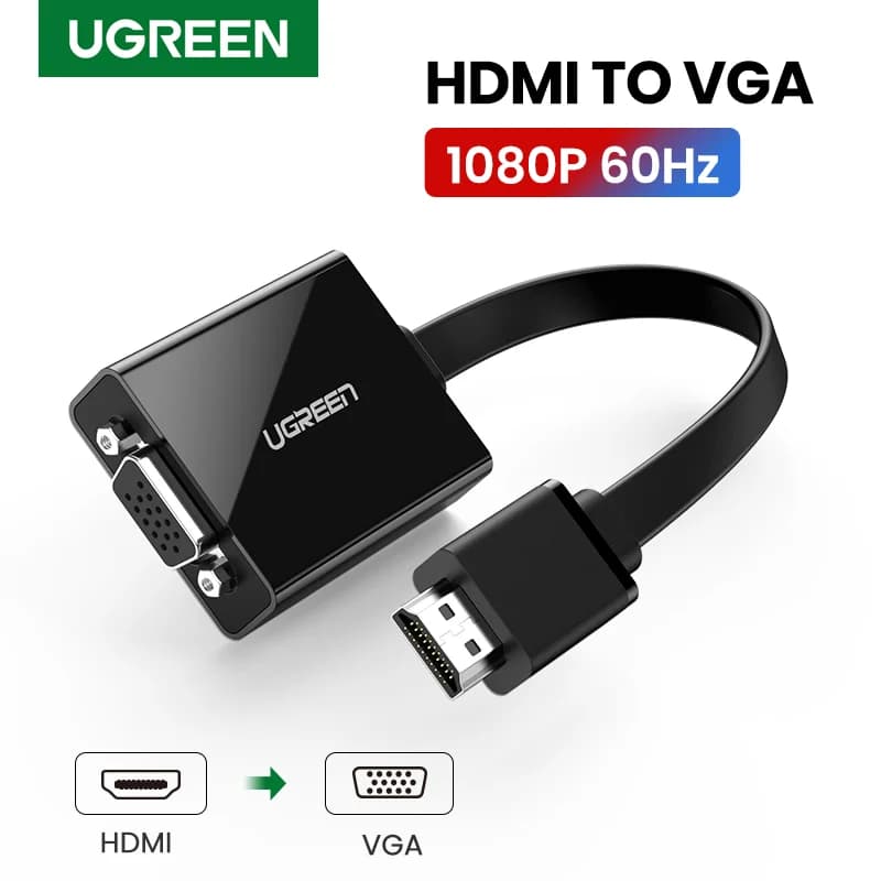 HDMI to VGA アダプター 3.5mmオーディオ付き 1080P
