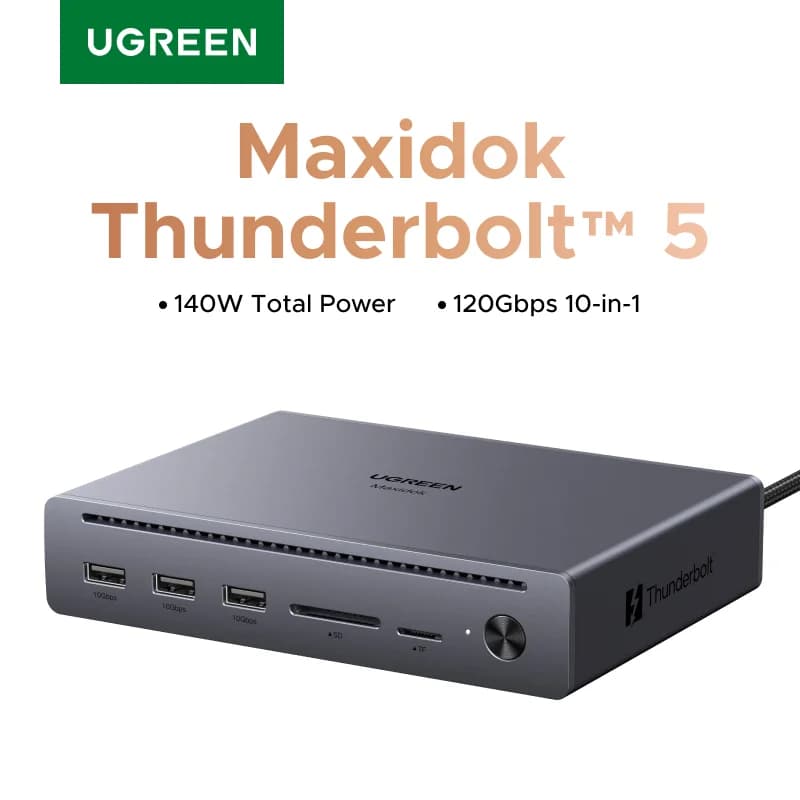 Thunderbolt 5 120Gbps対応 10-in-1 ドッキングステーション