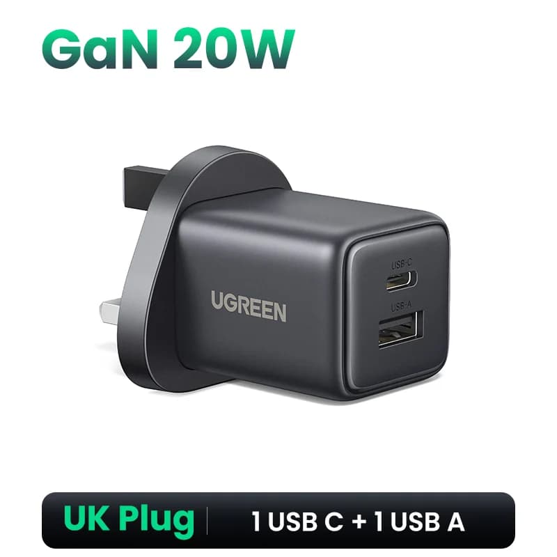 UKプラグ付き 30WミニGaN USB-C急速充電器