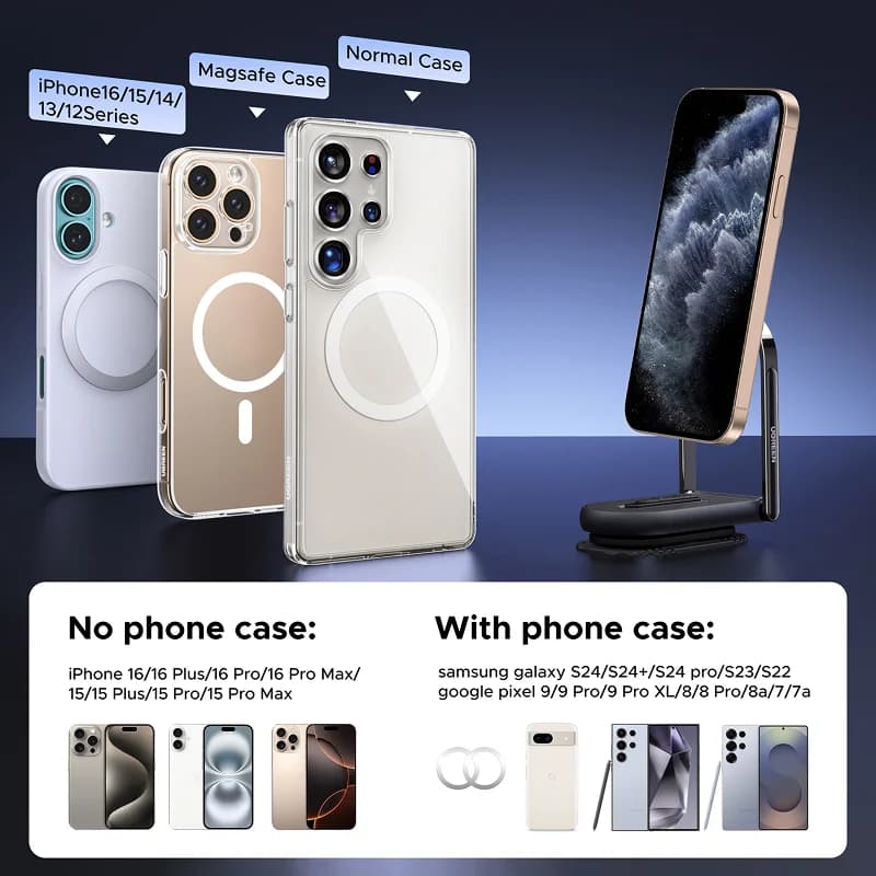 マグネット式 ダッシュボード スマホホルダー, 360°回転可能