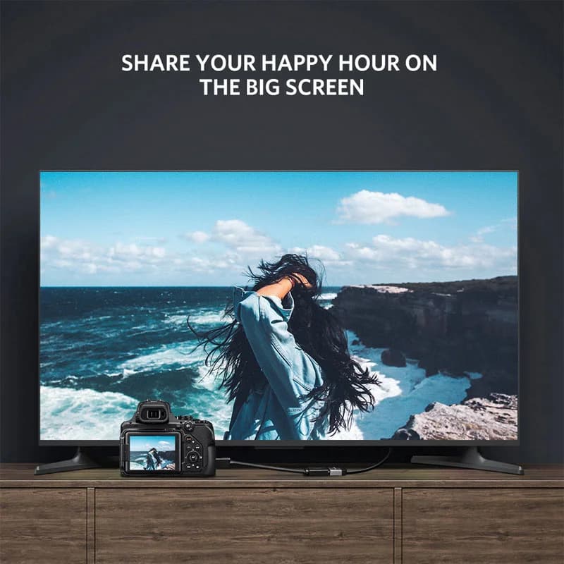 ミニHDMI - 標準HDMI 4K変換アダプターケーブル