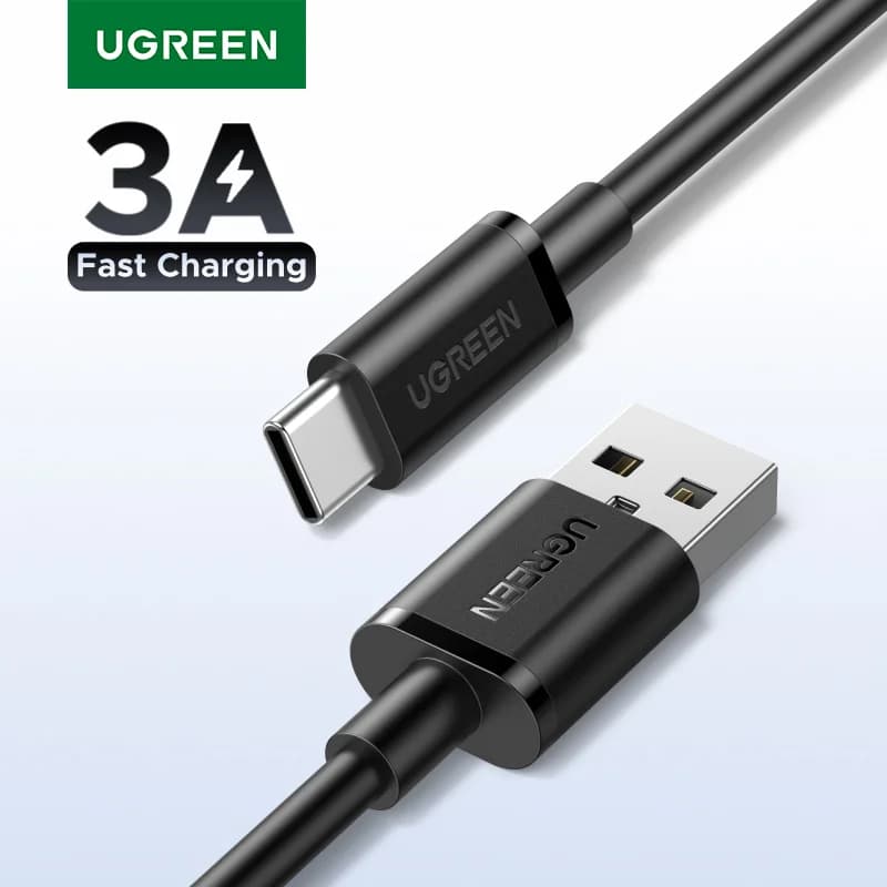 USB-A to USB-C ケーブル、3A、0.25-3m