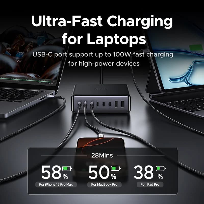 200W 8-in-1 GaN デスクトップ充電ステーション