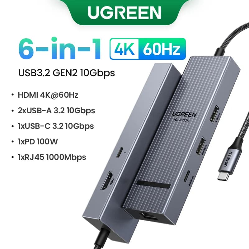USB-C ハブ デュアル HDMI & RJ45 搭載