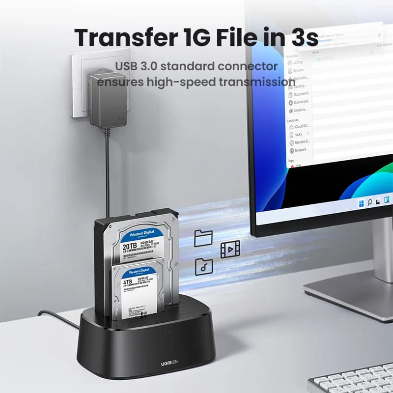 デュアルベイ SATA to USB 3.0 HDDドッキングステーション