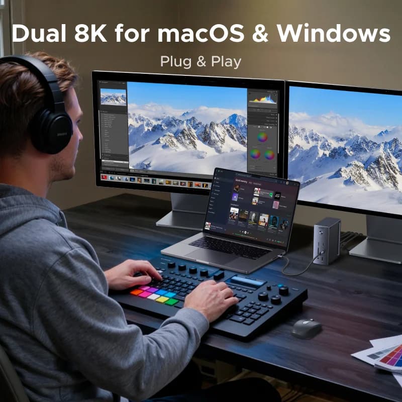 USB4 ドッキングステーション 8Kディスプレイ対応・40Gbps