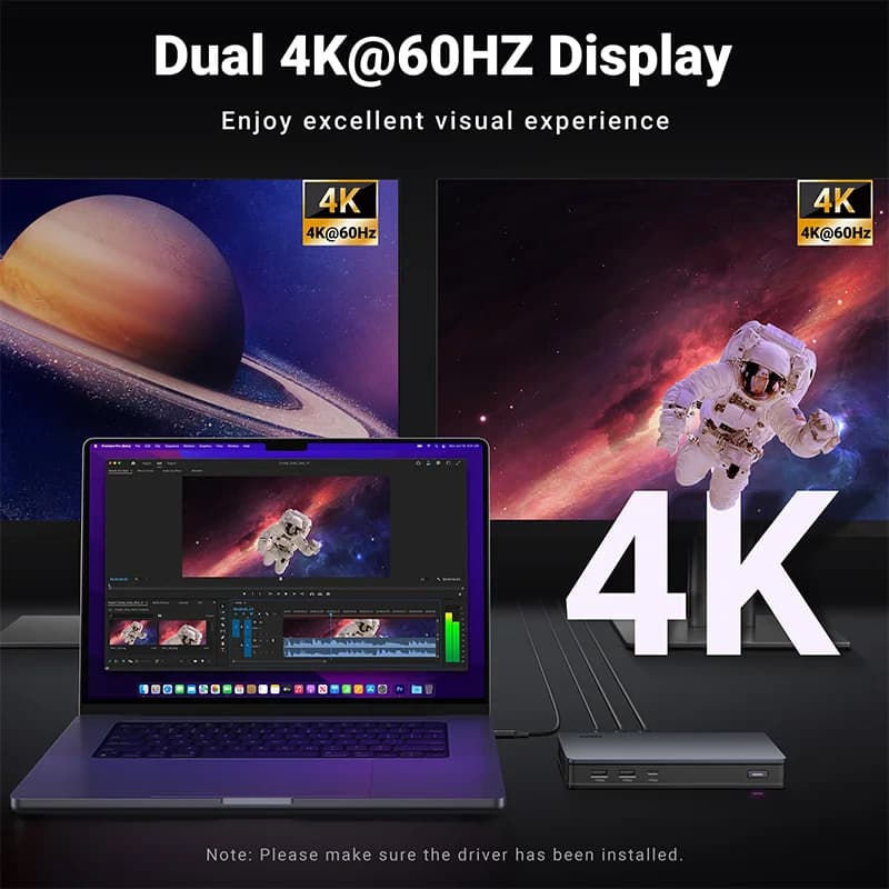 トリプルディスプレイ対応 9-in-1 USB-C ドッキングステーション