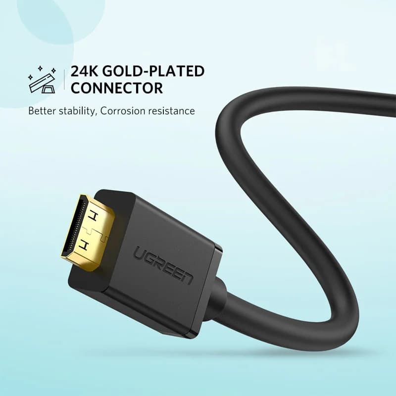 ミニHDMI - 標準HDMI 4K変換アダプターケーブル