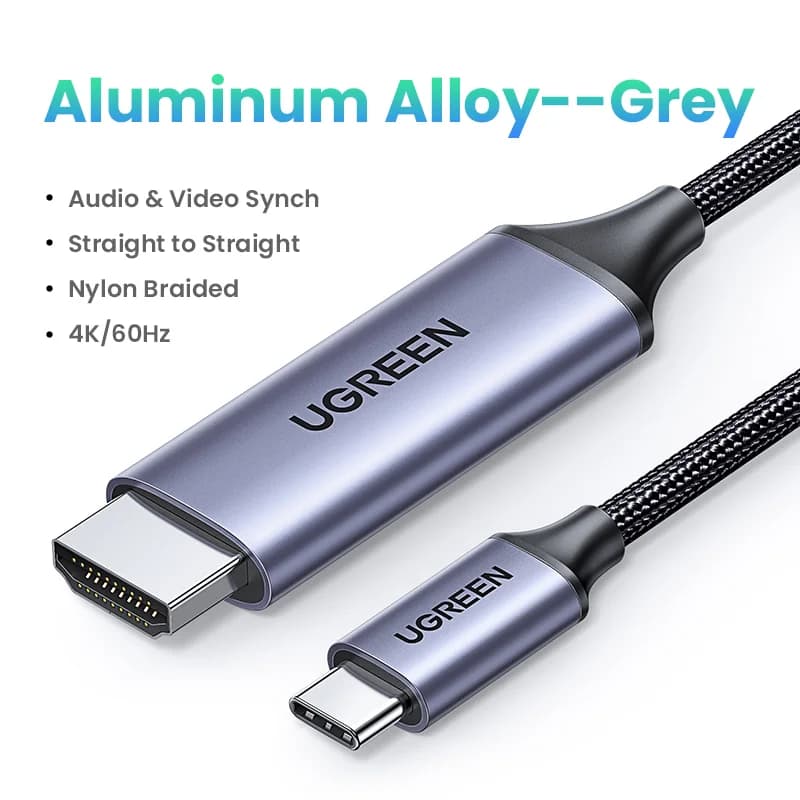USB-C to HDMI ケーブル、4K解像度 ビデオアダプター