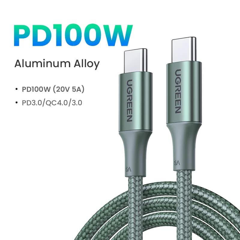 USB-C to USB-C ケーブル, 100W PD, 5A