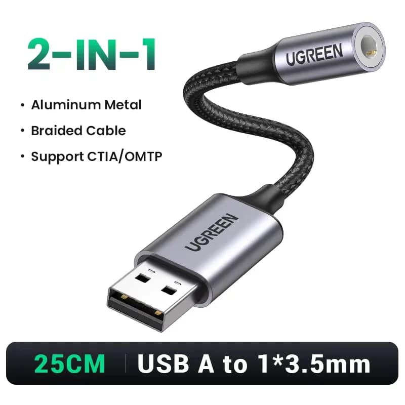 USB to 3.5mm 外付けサウンドカードアダプター