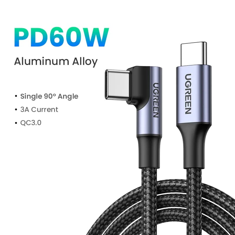 L字型 USB-Cケーブル 100W PD対応 ゲーミング