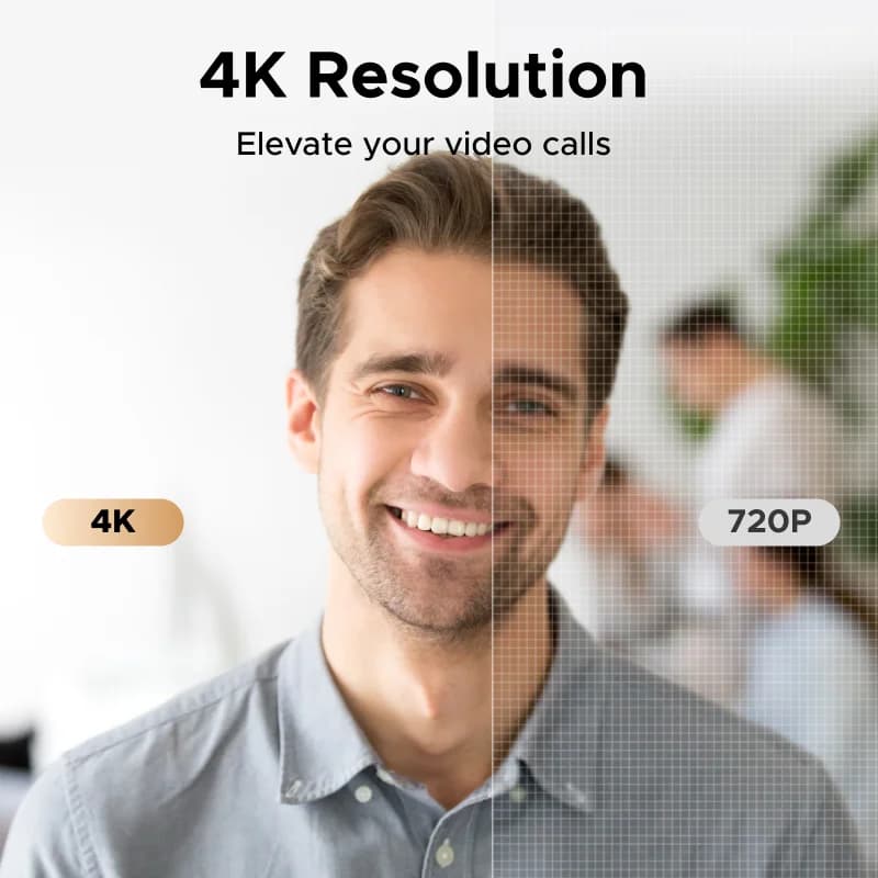 4K Webカメラ, 8MP, オートフォーカス, デュアルマイク