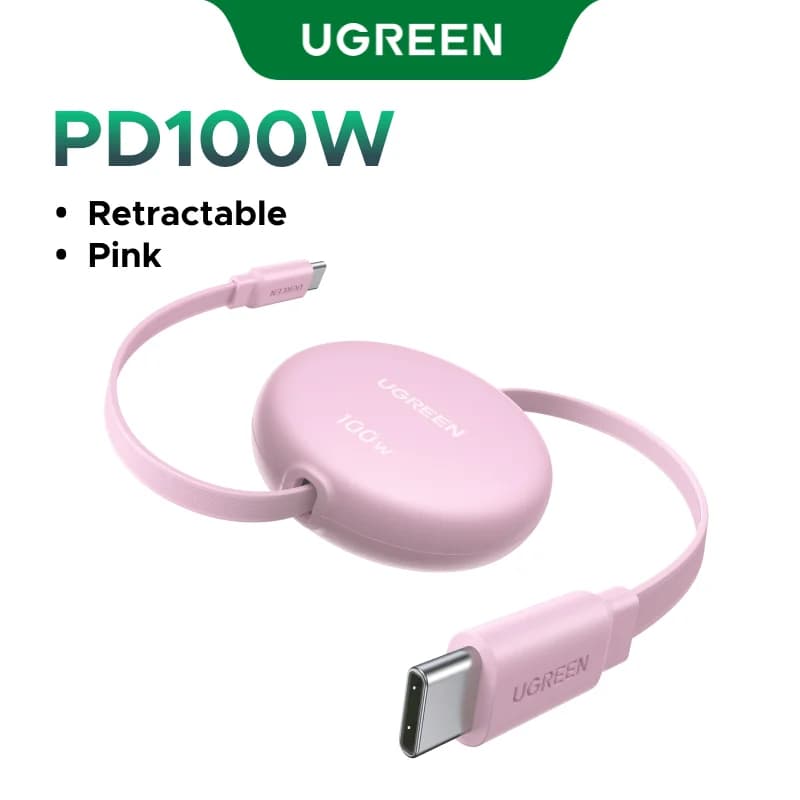 リトラクタブル 100W USB-C to USB-C 高速充電ケーブル