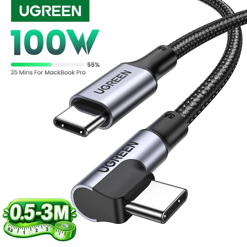 L字型 USB-Cケーブル 100W PD対応 ゲーミング