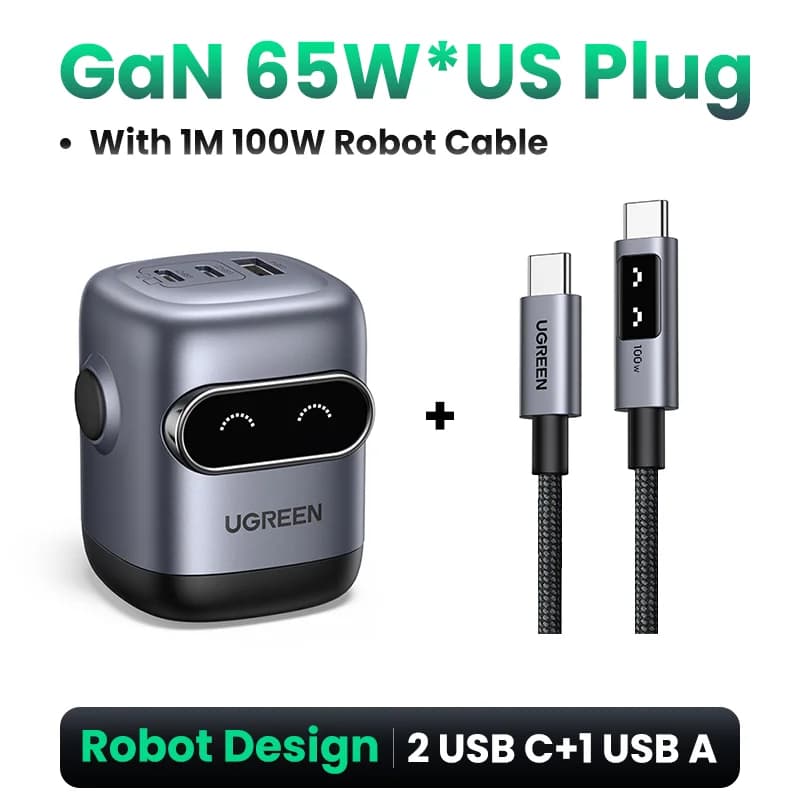 65W GaN高速充電器 ロボットデザイン USプラグ