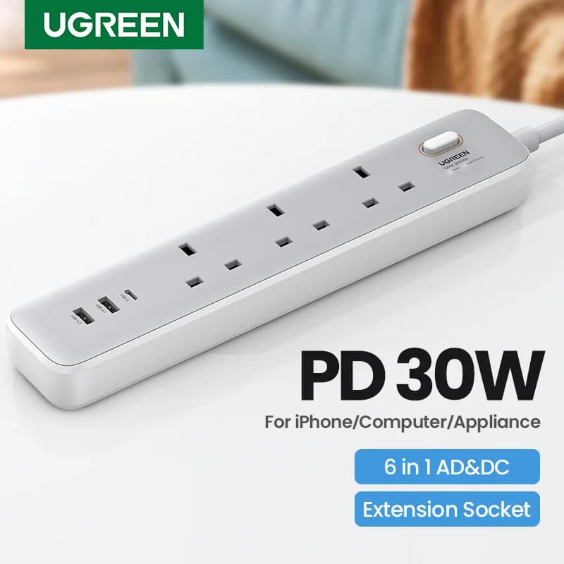 UKプラグ付き 30W デスクトップ充電タップ