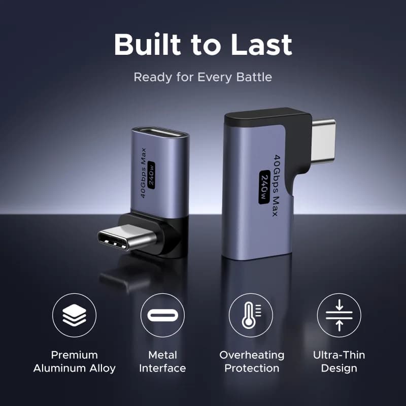 USB-C オス to メス L型アダプター 3個セット